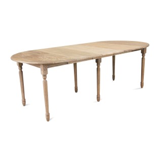 Allonges et pieds pour table ronde extensible en chêne | Hellin
