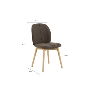 Chaises scandinaves en tissu bouclette (lot de 2) ALIX - HELLIN