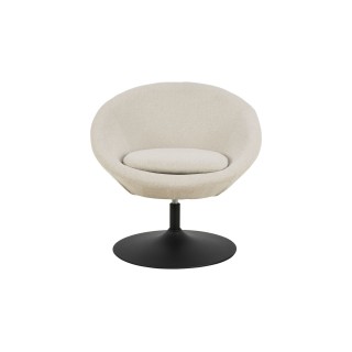 Fauteuil rond organique pivotant en tissu beige NAEL - HELLIN