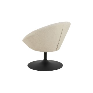 Fauteuil rond organique pivotant en tissu beige NAEL - HELLIN
