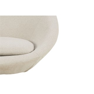 Fauteuil rond organique pivotant en tissu beige NAEL - HELLIN