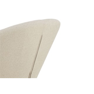 Fauteuil rond organique pivotant en tissu beige NAEL - HELLIN