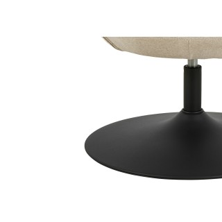 Fauteuil rond organique pivotant en tissu beige NAEL - HELLIN