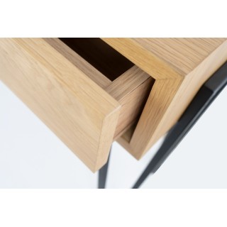 OCCASION Console en bois et métal dotée de 2 tiroirs push - Hellin