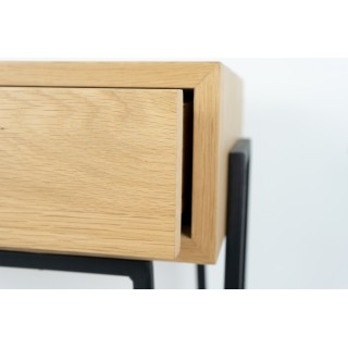 OCCASION Console en bois et métal dotée de 2 tiroirs push - Hellin