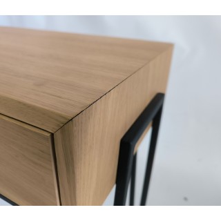 OCCASION Console en bois et métal dotée de 2 tiroirs push - Hellin