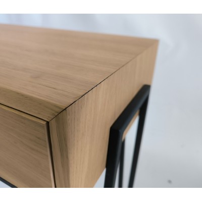 OCCASION Console en bois et métal dotée de 2 tiroirs push - Hellin