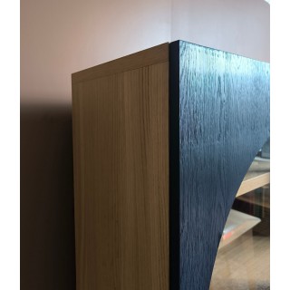 Vitrine vaisselier d'occasion 2 portes vitrées 4 tiroirs bois bleu JOSEPHINE - HELLIN