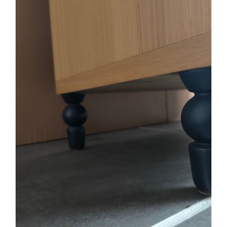 Vitrine vaisselier d'occasion 2 portes vitrées 4 tiroirs bois bleu JOSEPHINE - HELLIN