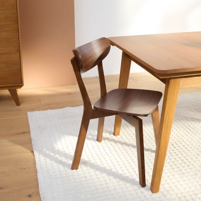 Chaise scandinave en bois finition noyer (lot de 2) LETA - HELLIN