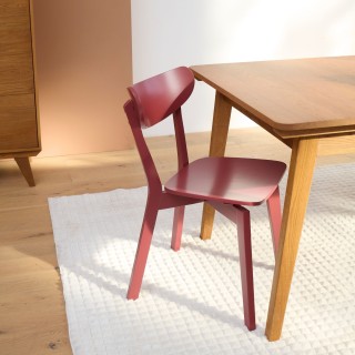 Chaise rétro scandinave bois laqué / lot de 2 / plusieurs coloris LETA - HELLIN