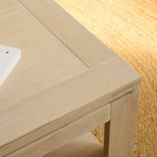 Table basse rectangle Boston en bois finition chêne blanchi - HELLIN