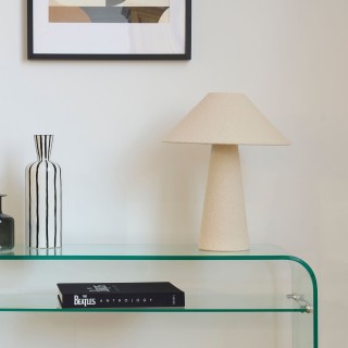 Luminaire à poser structure métal tissu bouclé H46cm COTTONE - HELLIN