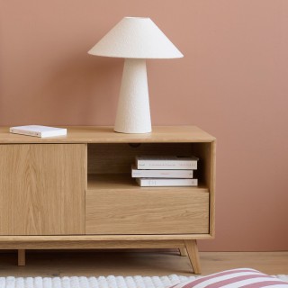 Luminaire à poser structure métal tissu bouclé H46cm COTTONE - HELLIN