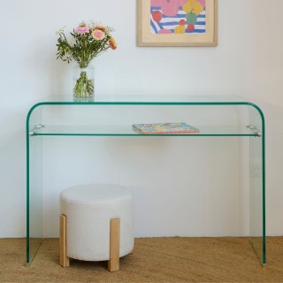 Console d'entrée design en verre à double plateau L110  IDORA - HELLIN