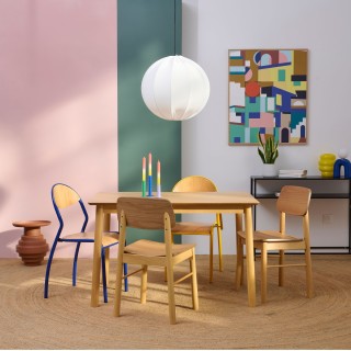 Table de salle à manger en bois naturel 4 places L120 IZIA - HELLIN