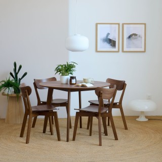 Chaise scandinave en bois finition noyer (lot de 2) LETA - HELLIN