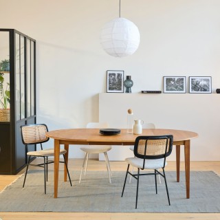 Table ronde extensible chêne moyen D115 + 3 rallonges VICTORIA - HELLIN