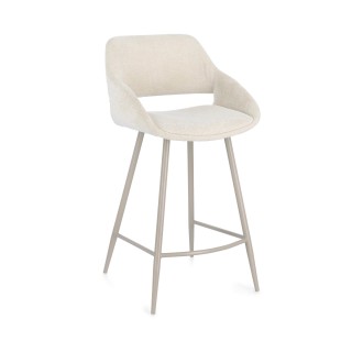 Tabourets de bar avec repose-pieds en tissu (lot de 2) TURIN - HELLIN