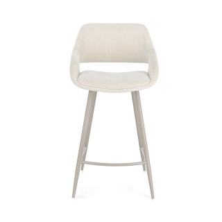 Tabourets de bar avec repose-pieds en tissu (lot de 2) TURIN - HELLIN
