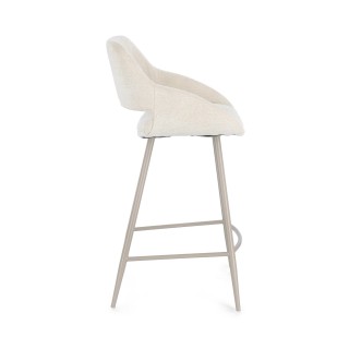 Tabourets de bar avec repose-pieds en tissu (lot de 2) TURIN - HELLIN