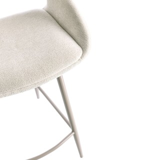 Tabourets de bar avec repose-pieds en tissu (lot de 2) TURIN - HELLIN