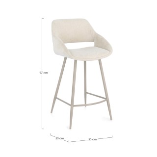 Tabourets de bar avec repose-pieds en tissu (lot de 2) TURIN - HELLIN