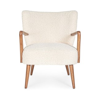 Fauteuil crapaud à accoudoirs en tissu peluche JIM - HELLIN