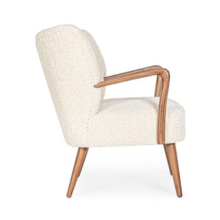 Fauteuil crapaud à accoudoirs en tissu peluche JIM - HELLIN