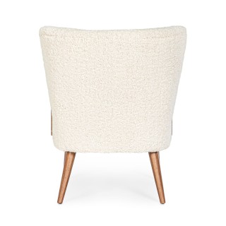 Fauteuil crapaud à accoudoirs en tissu peluche JIM - HELLIN