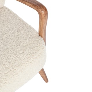 Fauteuil crapaud à accoudoirs en tissu peluche JIM - HELLIN