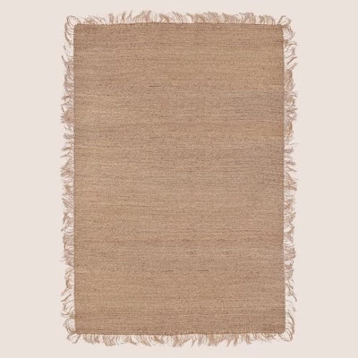 Tapis rectangulaire naturel en jonc de mer 200x290 KOMBU - HELLIN