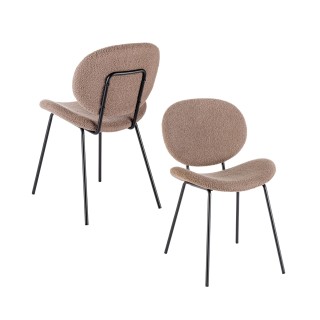 Chaises de salle à manger design en tissu bouclette (lot de 2) KIM - HELLIN