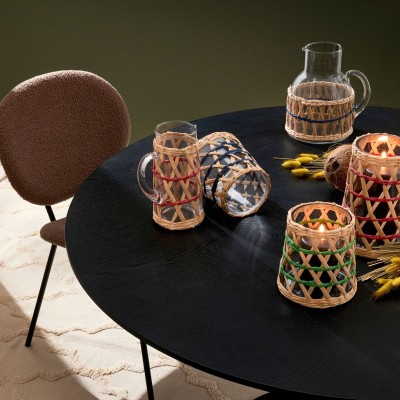 Chaises de salle à manger design en tissu bouclette (lot de 2) KIM - HELLIN