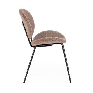 Chaises de salle à manger design en tissu bouclette (lot de 2) KIM - HELLIN
