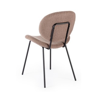 Chaises de salle à manger design en tissu bouclette (lot de 2) KIM - HELLIN