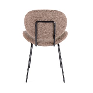 Chaises de salle à manger design en tissu bouclette (lot de 2) KIM - HELLIN