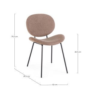 Chaises de salle à manger design en tissu bouclette (lot de 2) KIM - HELLIN
