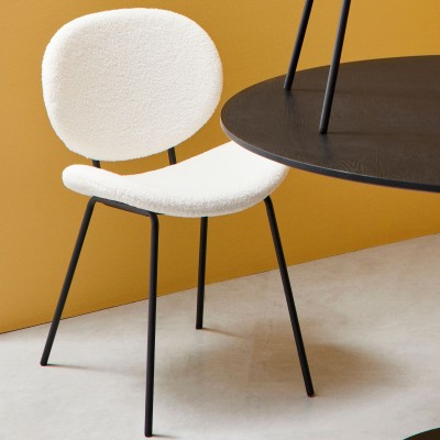 Chaises de salle à manger design en tissu bouclette (lot de 2) KIM - HELLIN