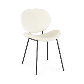 Chaises de salle à manger design en tissu bouclette (lot de 2) KIM - HELLIN