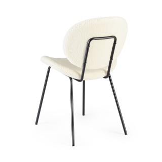 Chaises de salle à manger design en tissu bouclette (lot de 2) KIM - HELLIN