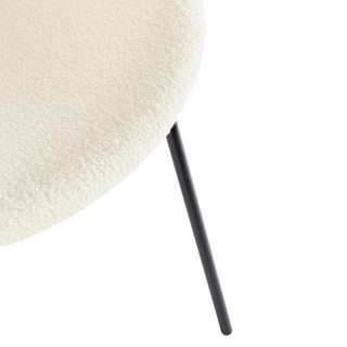 Chaises de salle à manger design en tissu bouclette (lot de 2) KIM - HELLIN