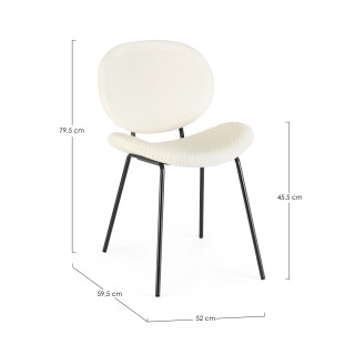 Chaises de salle à manger design en tissu bouclette (lot de 2) KIM - HELLIN