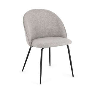 Chaises de salle à manger en métal et tissu (lot de 4) DIANE - HELLIN