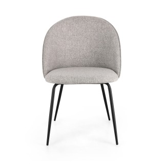 Chaises de salle à manger en métal et tissu (lot de 4) DIANE - HELLIN