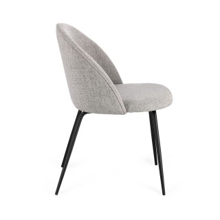 Chaises de salle à manger en métal et tissu (lot de 4) DIANE - HELLIN