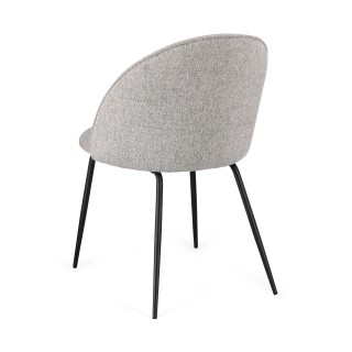 Chaises de salle à manger en métal et tissu (lot de 4) DIANE - HELLIN