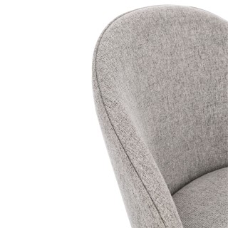 Chaises de salle à manger en métal et tissu (lot de 4) DIANE - HELLIN