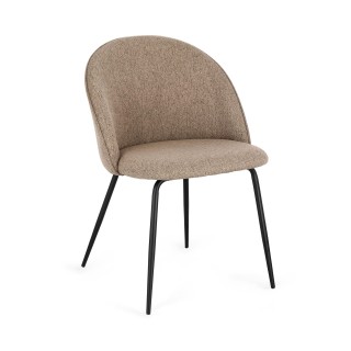 Chaises de salle à manger en métal et tissu (lot de 4) DIANE - HELLIN