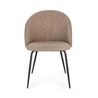 Chaises de salle à manger en métal et tissu (lot de 4) DIANE - HELLIN